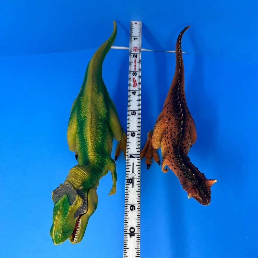 Unbranded Dinosaur Toy Figure Set 8 to 10 Inch Green Orange T Rex Carnotaurus‎
